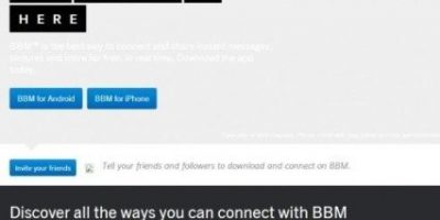 Se deja ver brevemente la página de BBM para iOS y Android